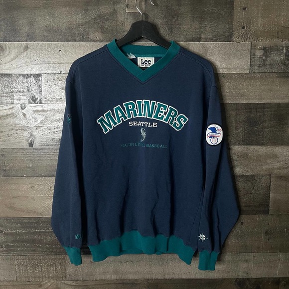 SOLD VTG Seattle Mariners Stitched Patch Pullover - Picture 1 of 2